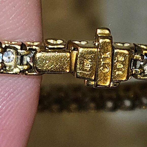 RARE VINTAGE ESTATE MAYORS BIRKS DIAMOND TENNIS BRACELET SQUARE BOX HEART - Picture 3 of 3